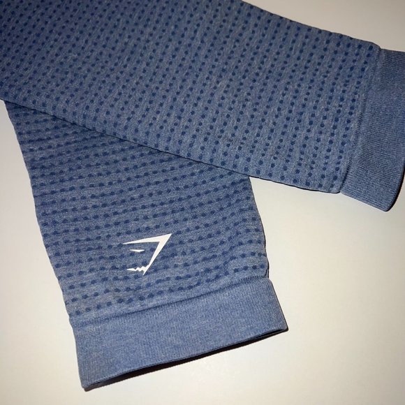 Gymshark Vital Seamless 2.0 Leggings: Blue Marl, Size M - Picture 6 of 7